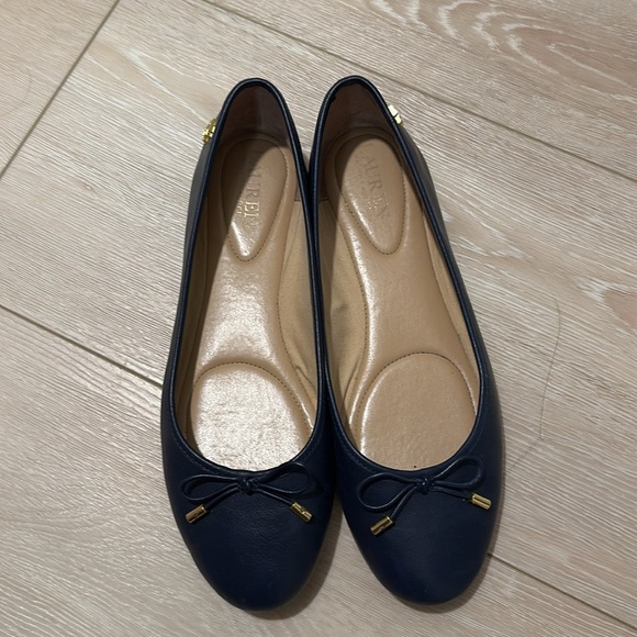 Ralph Lauren Navy Flats - Picture 2 of 4